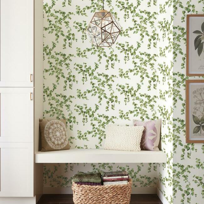 room with attractive wallpaper