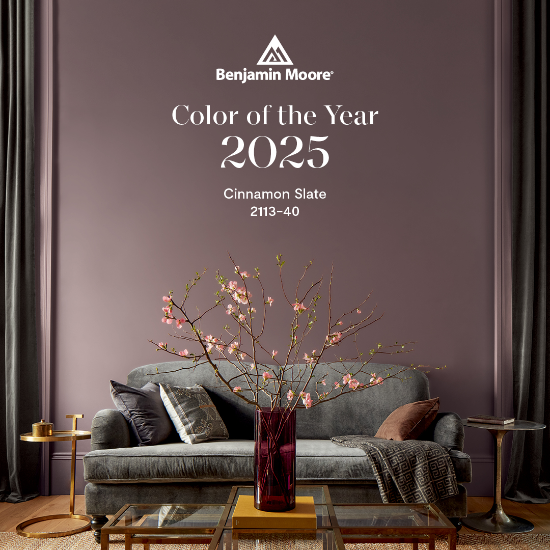 livingroom photo showingn the Benjamin Moore 2025 color of the year, Cinnamon Slate